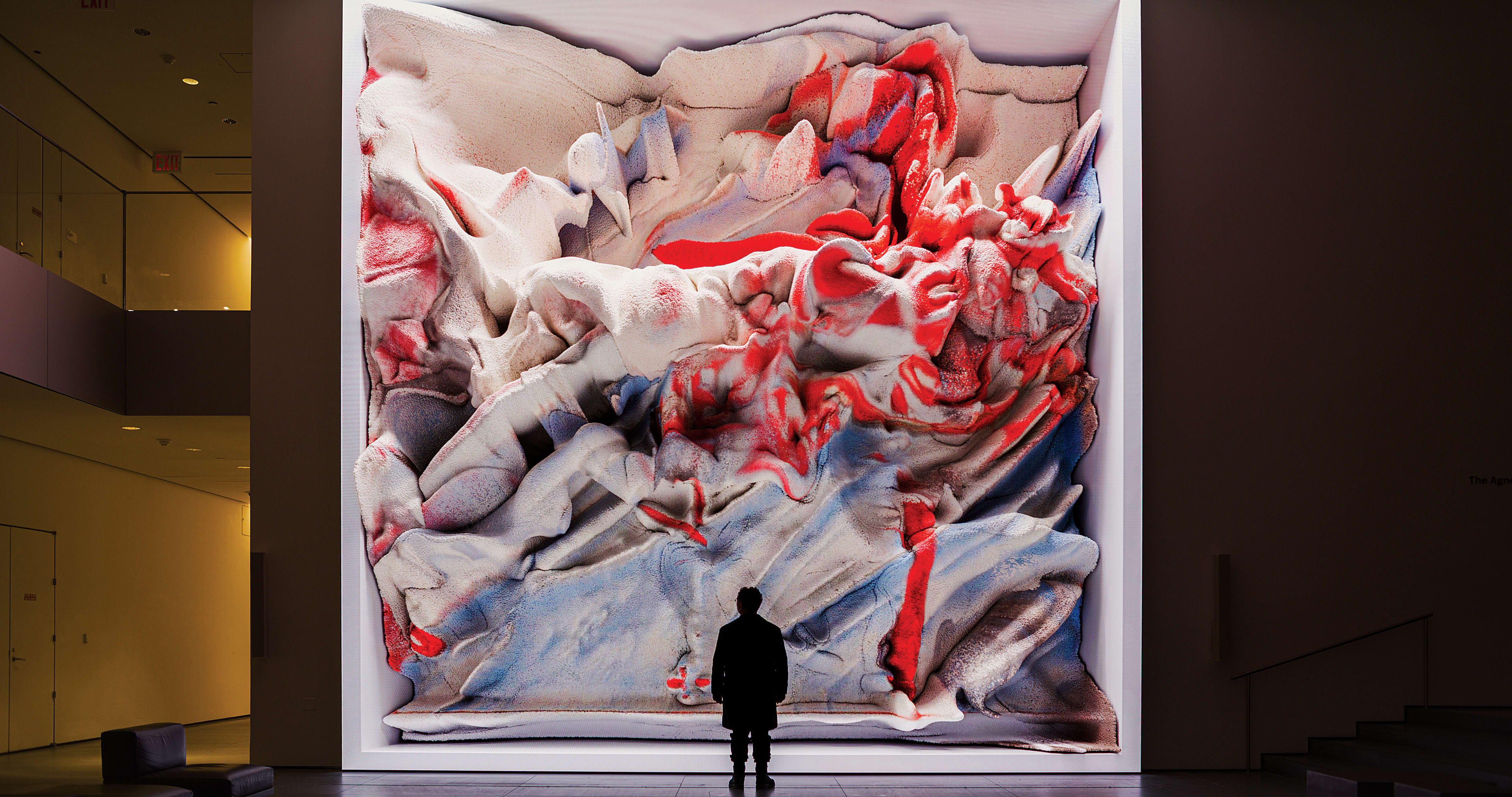Vista de Refik Anadol, "Unsupervised", no MoMA, em Nova Iorque. Foto: Refik Anadol Studio