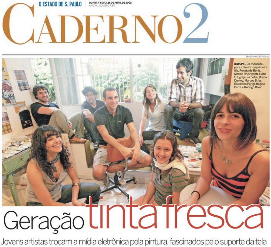 Capa do "Caderno 2", O Estado de São Paulo, publicada em 16 de abril de 2008